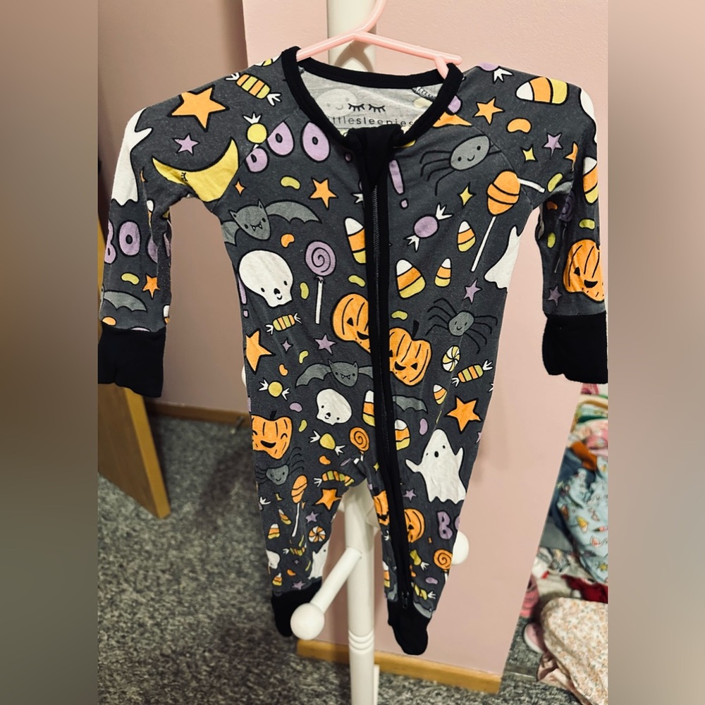Halloween Baby Onesie with Ghost and Pumpkin Print